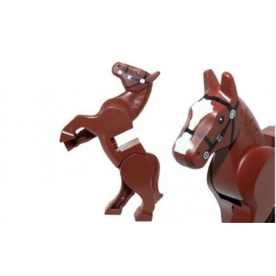 LEGO Horse -  moveable legs - Reddish Brown