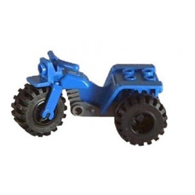 LEGO Tricycle with Dark Bluish Grey Chassis and White Wheels - Blue