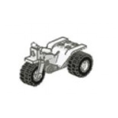 LEGO Tricycle with Dark Bluish Grey Chassis and White Wheels - White 