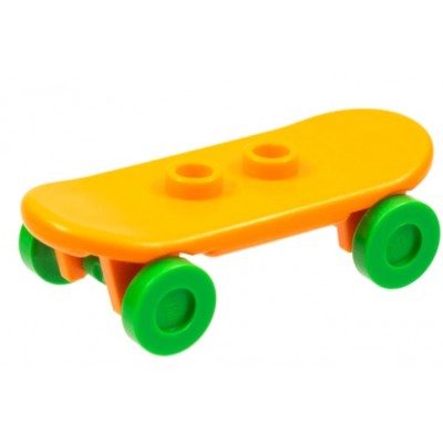 LEGO Minifigure Skateboard - Orange - BG Wheels