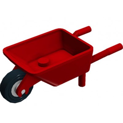 LEGO Minifigure Wheel Barrow - Red