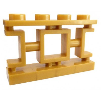 LEGO Fence - Ornamental Asian Lattice - Pearl Gold