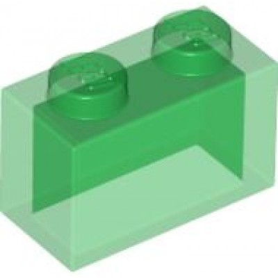 LEGO 1 x 2 Brick Transparent Green