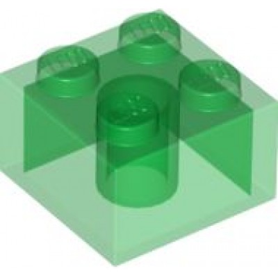 LEGO 2 x 2 Brick Transparent Green