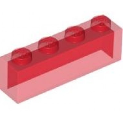 LEGO 1 x 4 Brick Transparent Red