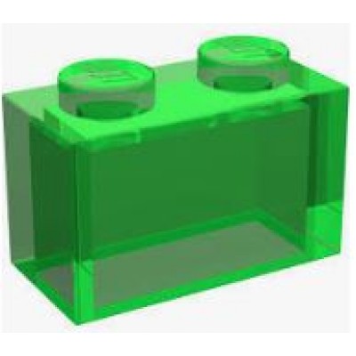 LEGO 1 x 2 Brick Transparent Bright Green
