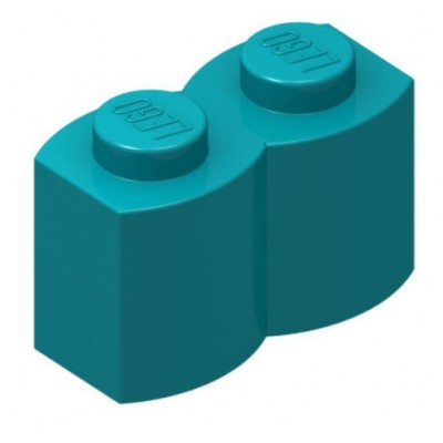 LEGO 1 x 2 Brick - Modified Log Dark Turquoise