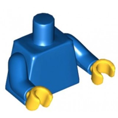 LEGO Minifigure Torso - Plain / Blue Arms / Yellow Hands