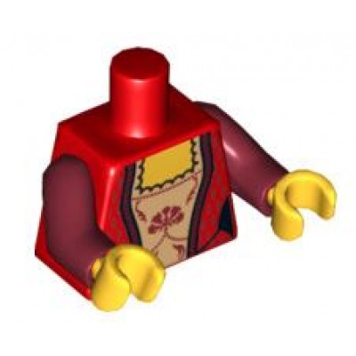 LEGO Minifigure Torso - Female Red Corset with Gold