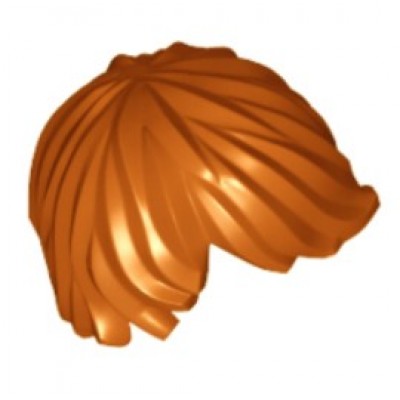 LEGO Minifigure Hair Touseld with Side Part - Dark Orange