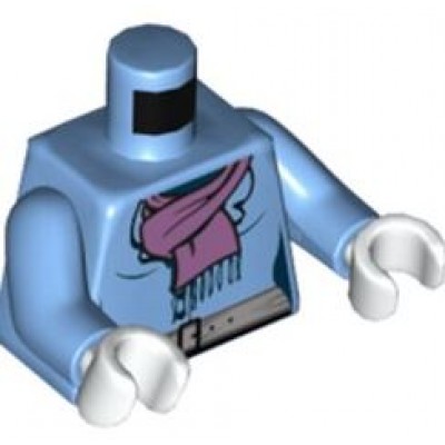 LEGO Minifigure Torso - Female Medium Blue with Scarf
