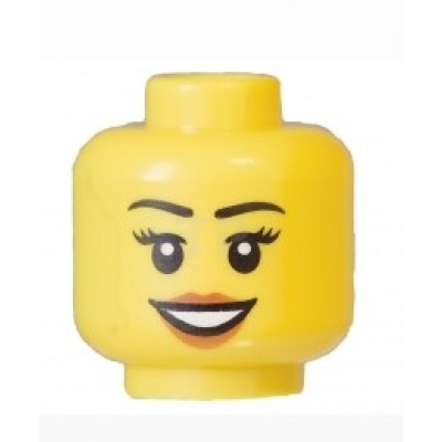 LEGO Minifigure Head - Open Smile Black Eyebrows