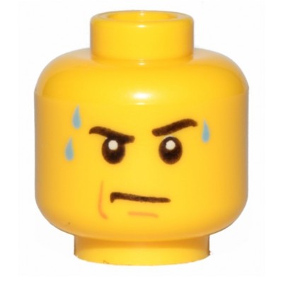 LEGO Minifigure Head - Male Stern Black Eyebrows