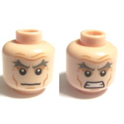 LEGO Minifigure Head - Dual Sided Grey Eyebrows
