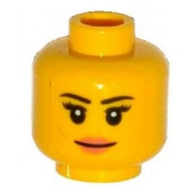 LEGO Minifigure Head - Female with Black Thin Eyebrows