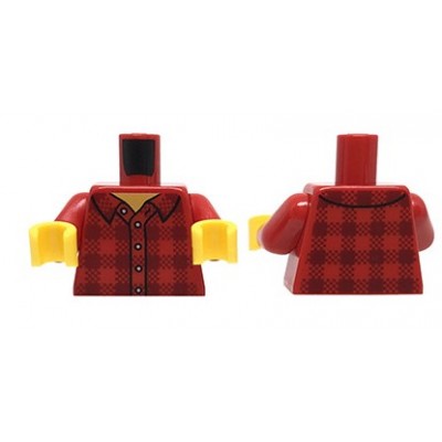 LEGO Minifigure Torso - Plaid Flannel Shirt with Collar