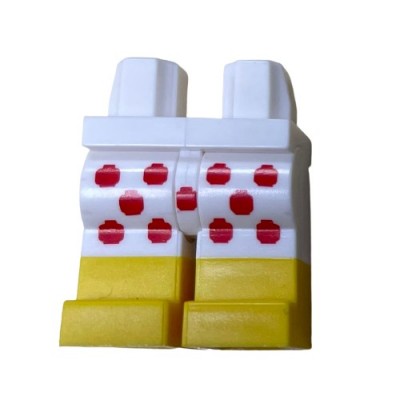 LEGO Minifigure Legs - Yellow Lower Legs Pattern - White