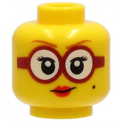 LEGO Minifigure Head - Female Dark Orange Eyebrows