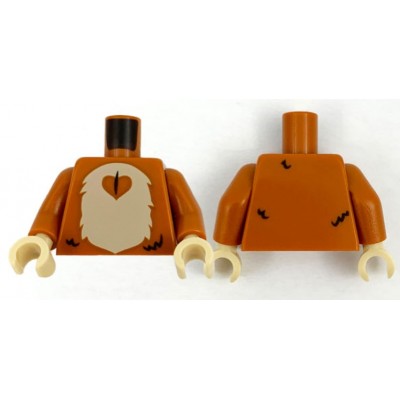 LEGO Minifigure Torso - Tan Stomach and Chest Fur