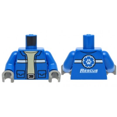 LEGO Minifigure Torso Jacket with Pockets "Wildlife Rescue Logo" on Back