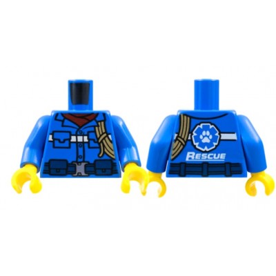 LEGO Minifigure Torso - Button Up Shirt "Rescue" on Back