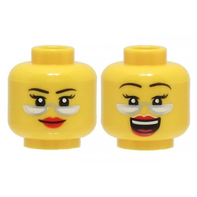 LEGO Minifigure Head - Dual Sided Glasses Smile
