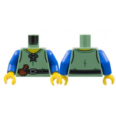 LEGO Minifigure Torso - Laced Shirt - Sand Green