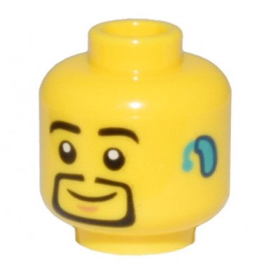 LEGO Minifigure Head - Black Eyebrows and Thin Goatee 