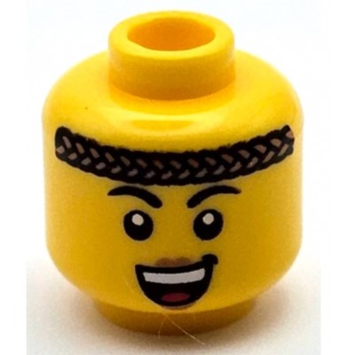 LEGO Minifigure Head - Black Eyebrows with Headband