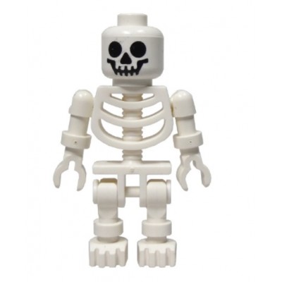 LEGO Minifigure Skeleton with Standard Skull - White