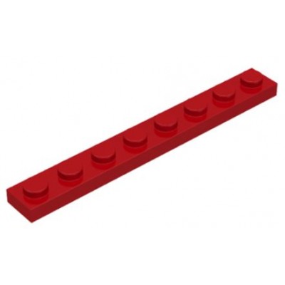 LEGO 1 x 8 Plate Red