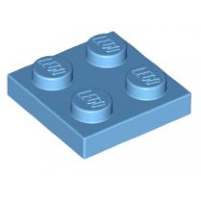 LEGO 2 x 2 Plate Medium Blue