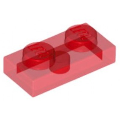 LEGO 1 x 2 Plate Transparent Red