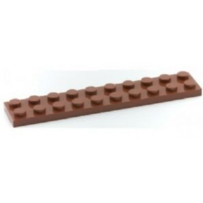 LEGO 2 x 10 Plate Reddish Brown