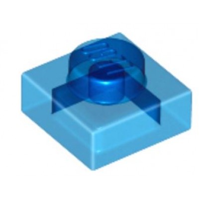 LEGO 1 x 1 Plate Transparent Dark Blue