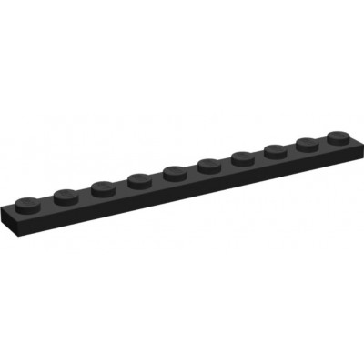 LEGO 1 x 10 Plate Black