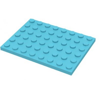 LEGO 6 x 8 Plate Medium Azure