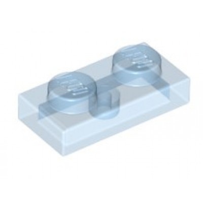 LEGO 1 x 2 Plate Transparent Medium Blue