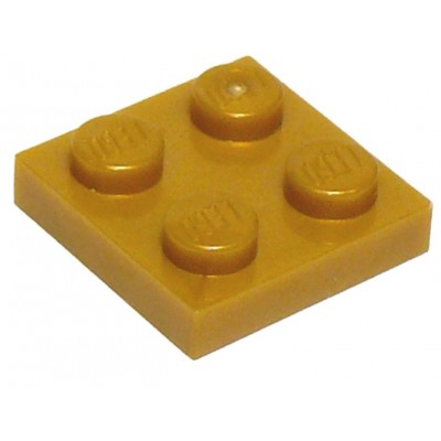 LEGO 2 x 2 Plate Pearl Gold