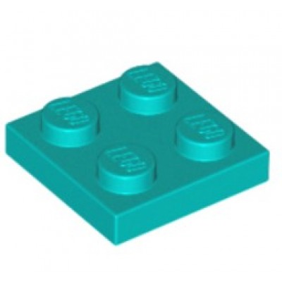 LEGO 2 x 2 Plate Dark Turquoise