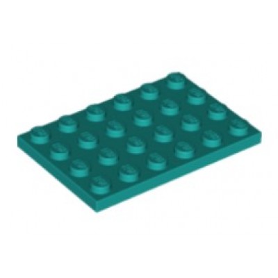 LEGO 4 x 6 Plate Dark Turquoise