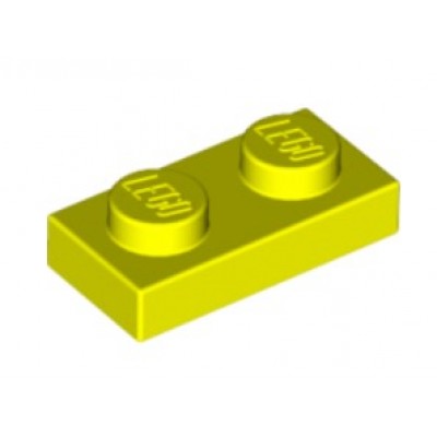 LEGO 1 X 2 Plate Neon Yellow