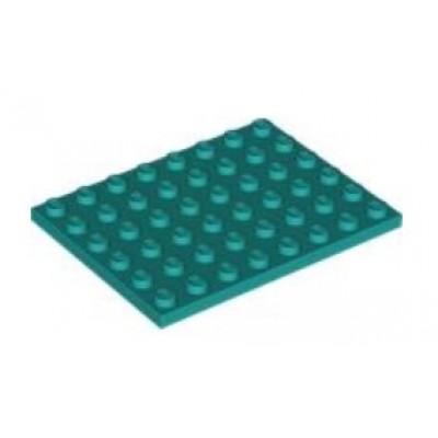 LEGO 6 x 8 Plate Dark Turquoise