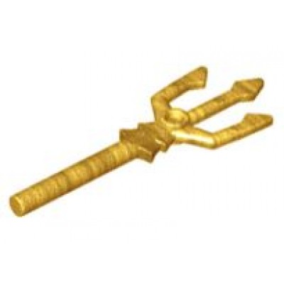 LEGO Minifigure Trident - Pearl Gold