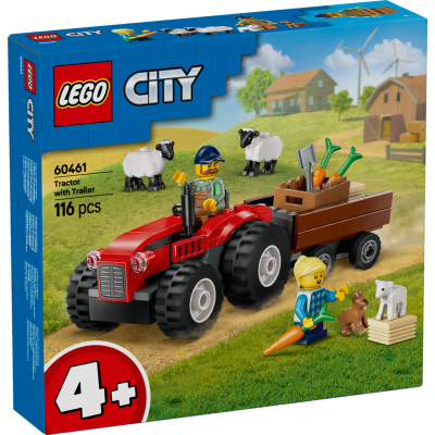 LEGO® City Red Farm Tractor with Trailer & Sheep 60461