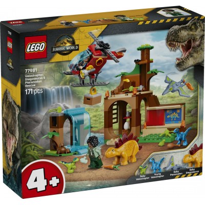 LEGO® Jurassic World Velociraptor, Stegosaurus & Pteranodon Rescue 77981
