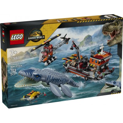 LEGO® Jurassic World Mosasaurus Dinosaur Boat Attack 77983